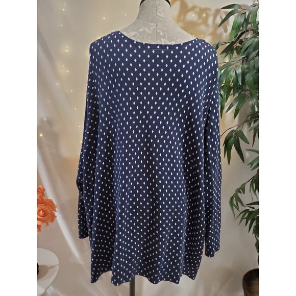 Catherines Diamond Knit Button Cardigan Sweater Womens Plus Size 5X 34/36W Blue - Picture 3 of 8